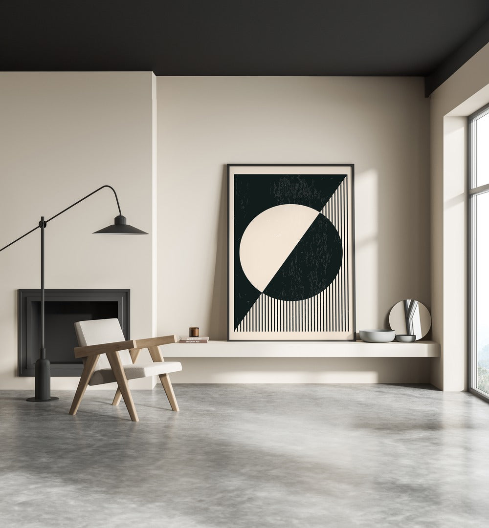 black and white planets ii by jay stanley geometric art prints geometric paintings Artwork I placed on a wall