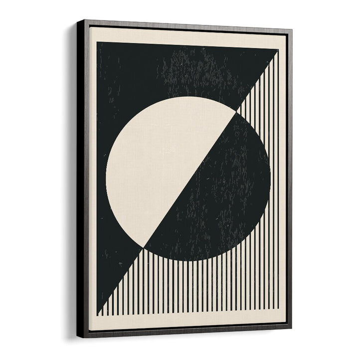 black and white planets ii by jay stanley geometric art prints geometric paintings in Black Floater Frame