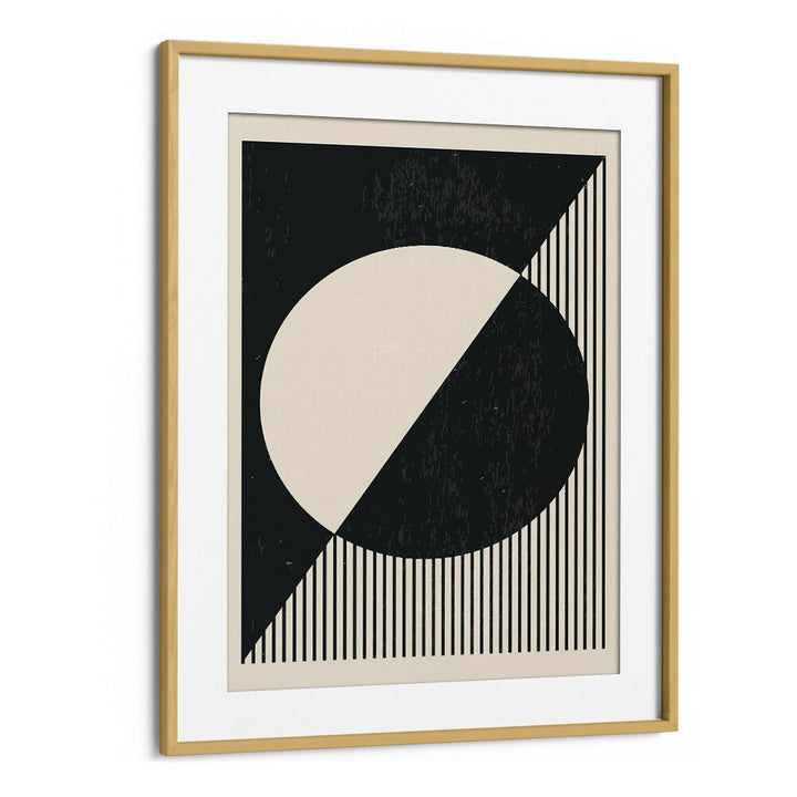 black and white planets ii by jay stanley geometric art prints geometric paintings in Oak Wood Frame With Mount