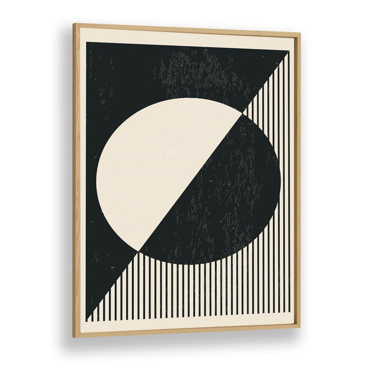 black and white planets ii by jay stanley geometric art prints geometric paintings in Oak Wood Plain Frame