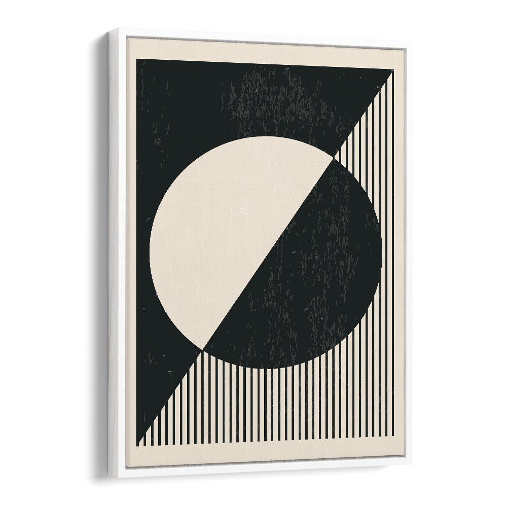 black and white planets ii by jay stanley geometric art prints geometric paintings in White Floater Frame