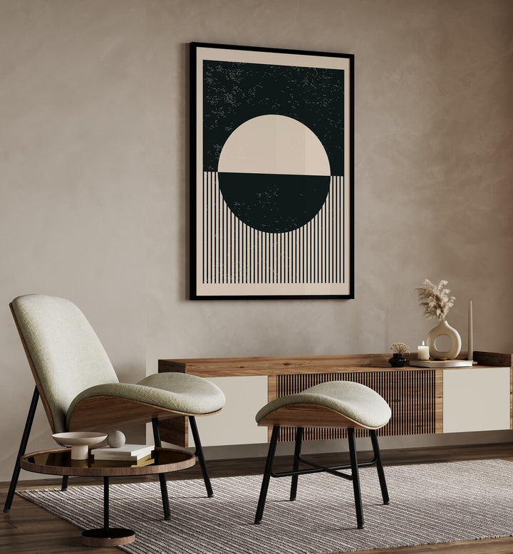 black and white planets iv by jay stanley geometric art prints geometric paintings Artwork II placed on a wall