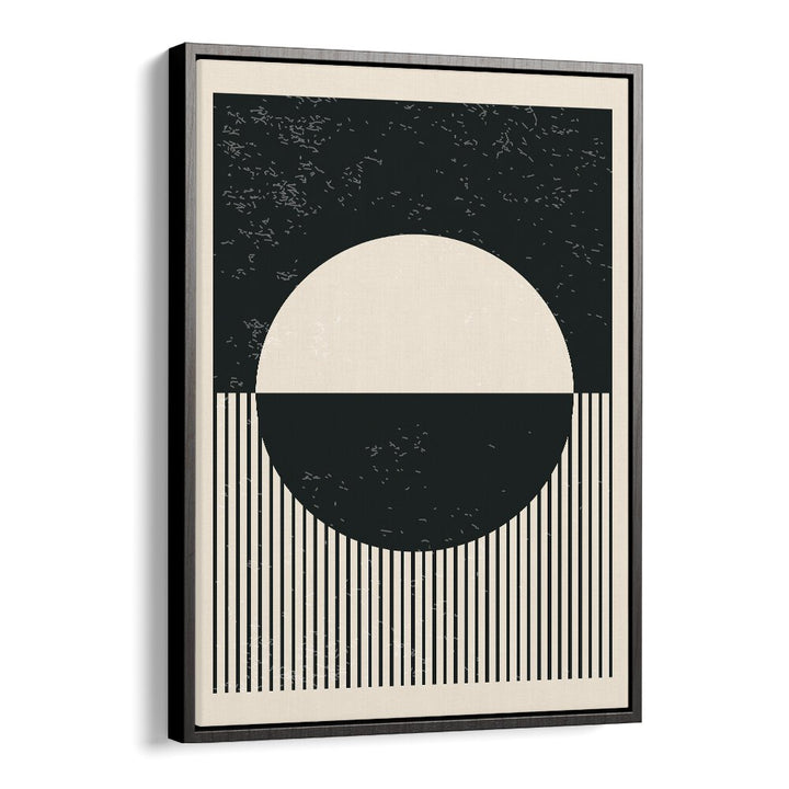 black and white planets iv by jay stanley geometric art prints geometric paintings in Black Floater Frame