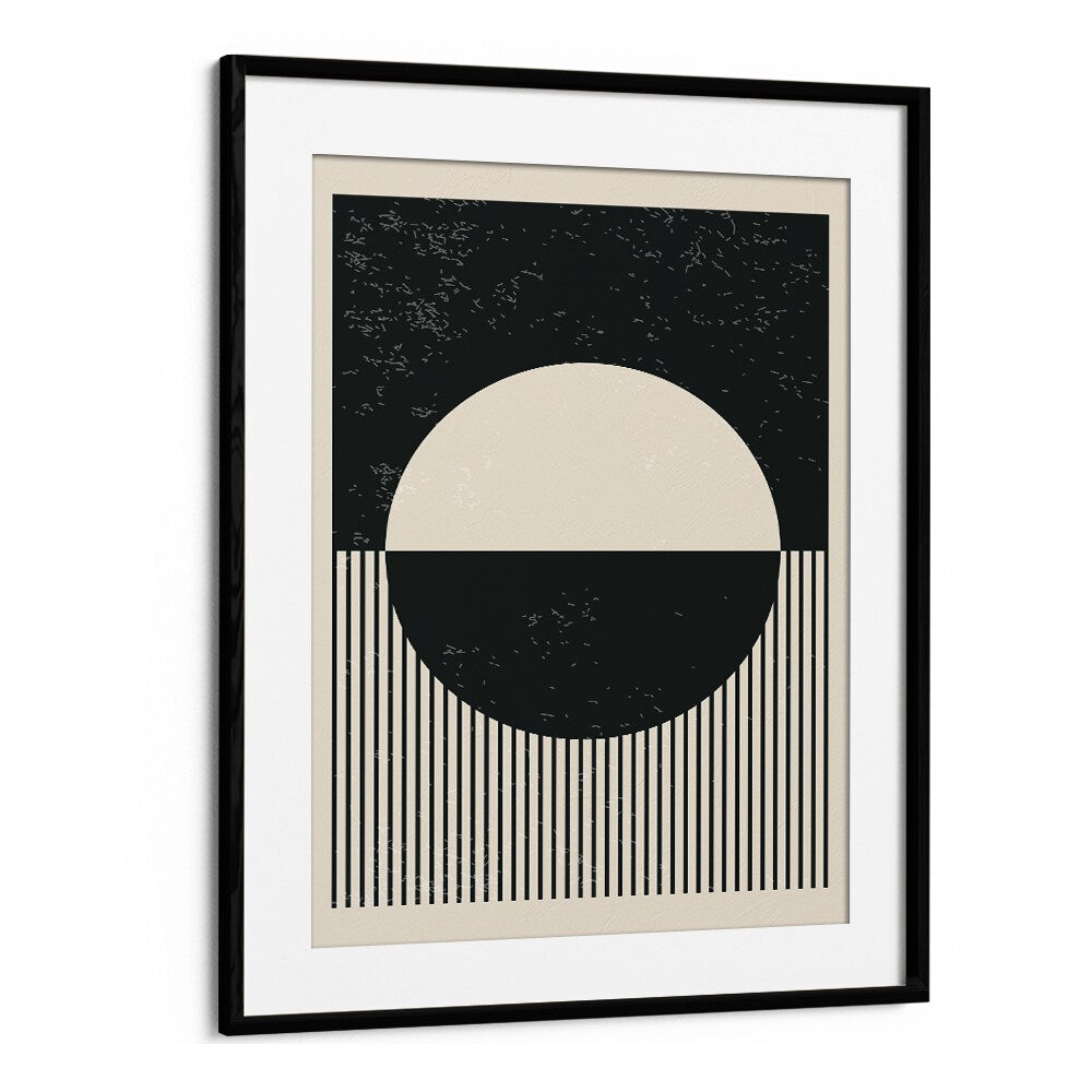 black and white planets iv by jay stanley geometric art prints geometric paintings in Black Frame With Mount