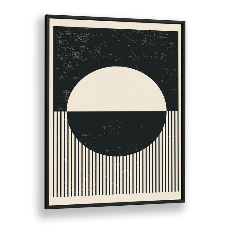 black and white planets iv by jay stanley geometric art prints geometric paintings in Black Plain Frame