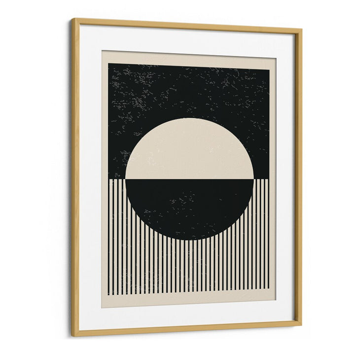 black and white planets iv by jay stanley geometric art prints geometric paintings in Oak Wood Frame With Mount