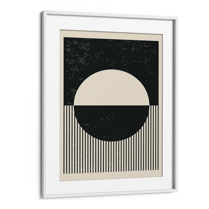 black and white planets iv by jay stanley geometric art prints geometric paintings in White Frame With Mount