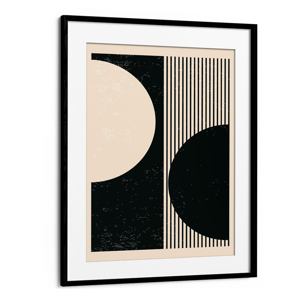 black and white planets series i by jay stanley geometric art prints geometric paintings in Black Frame With Mount