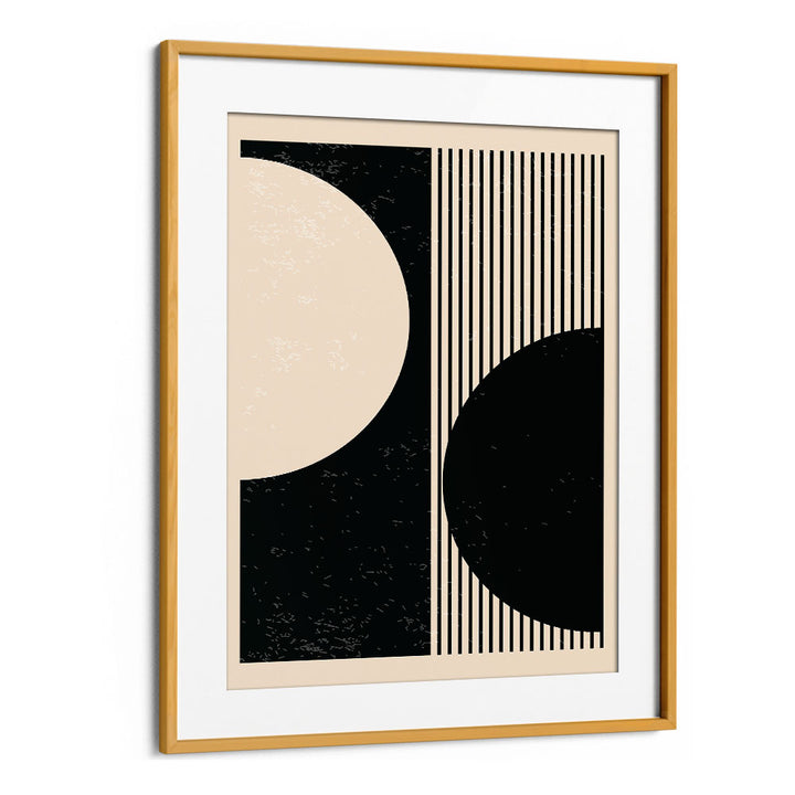 black and white planets series i by jay stanley geometric art prints geometric paintings in Oak Wood Frame With Mount