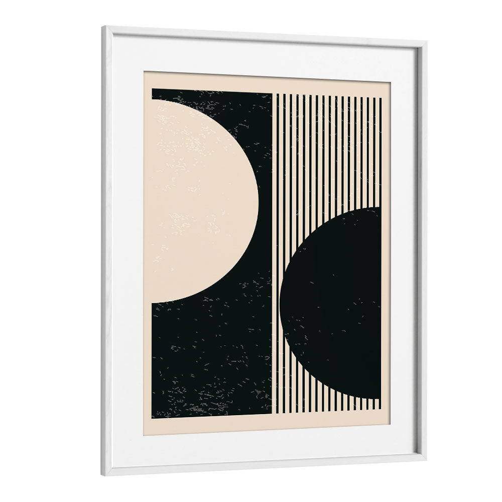 black and white planets series i by jay stanley geometric art prints geometric paintings in White Frame With Mount