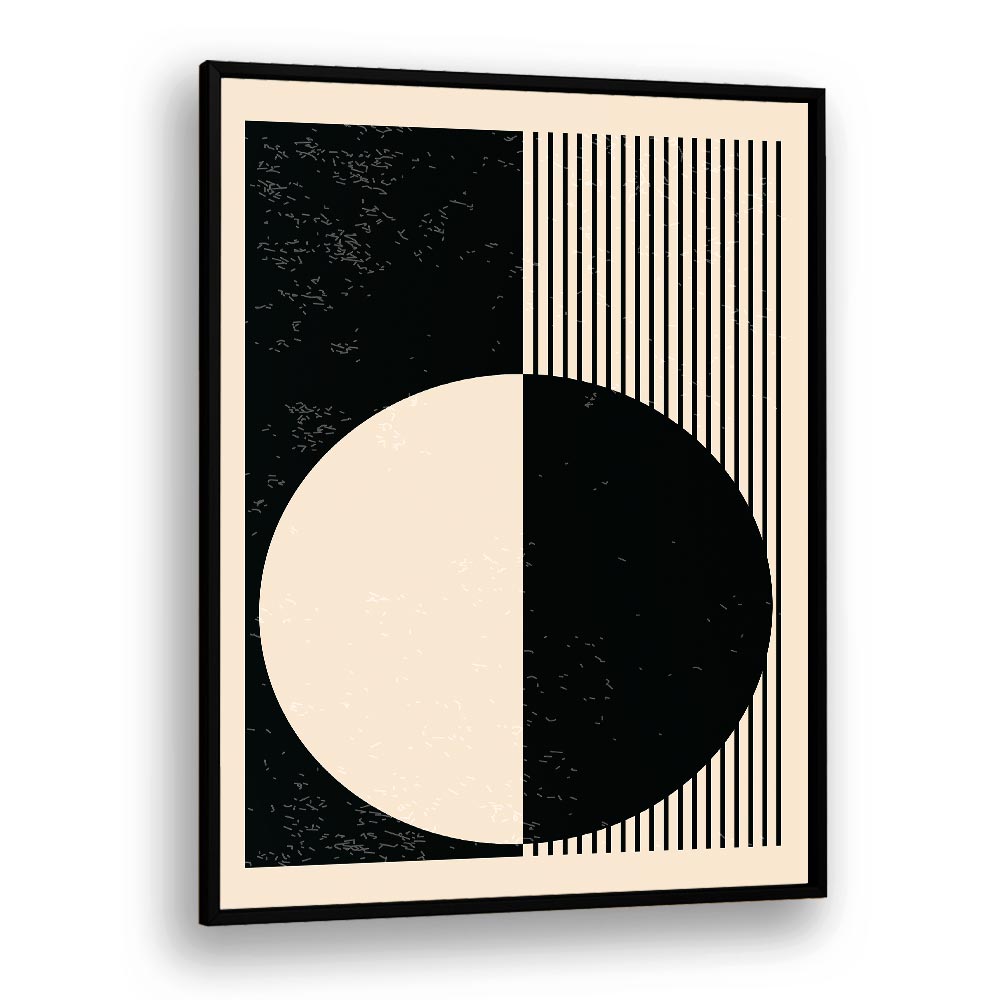 black and white planets series iii by jay stanley geometric art prints geometric paintings in Black Plain Frame