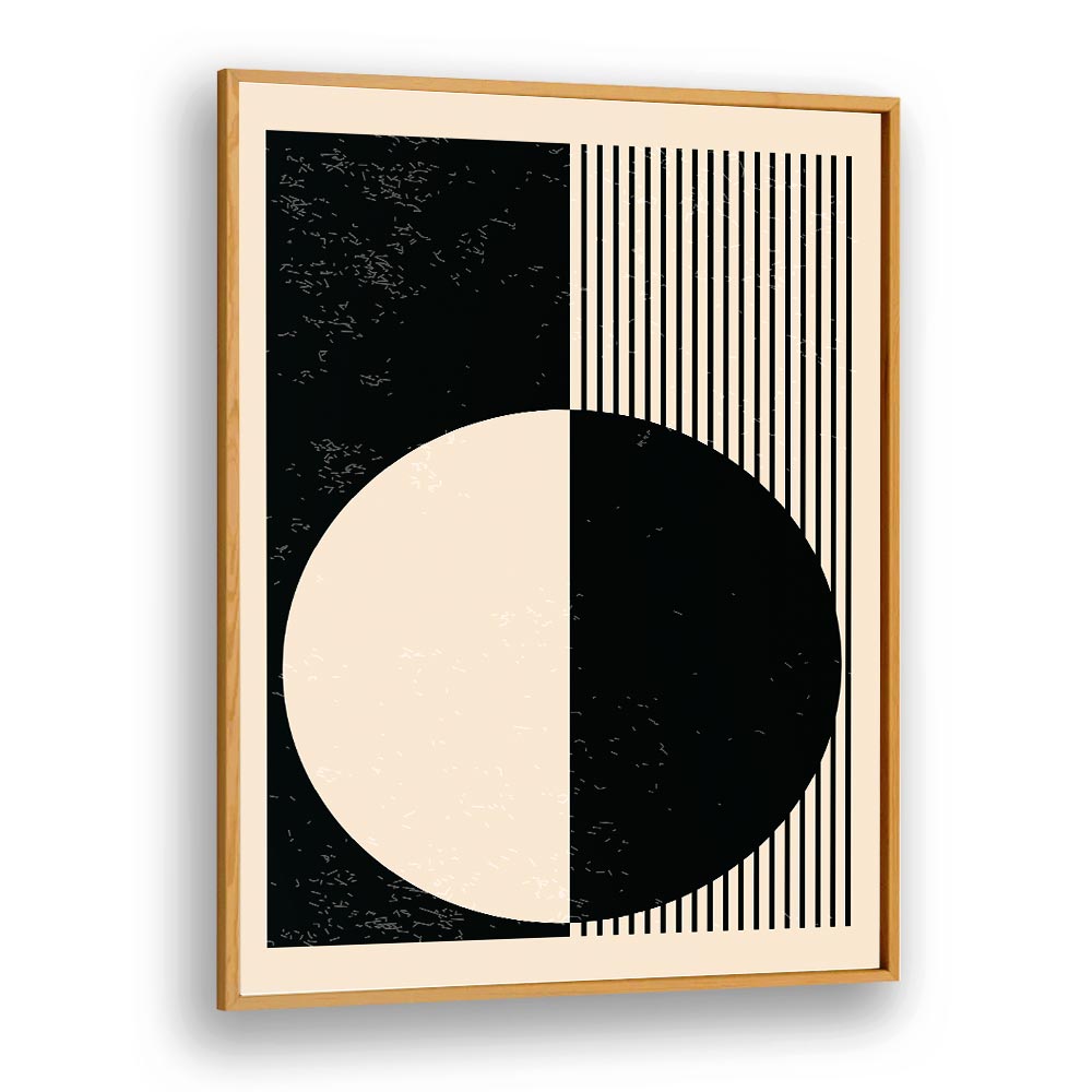 black and white planets series iii by jay stanley geometric art prints geometric paintings in Oak Wood Plain Frame