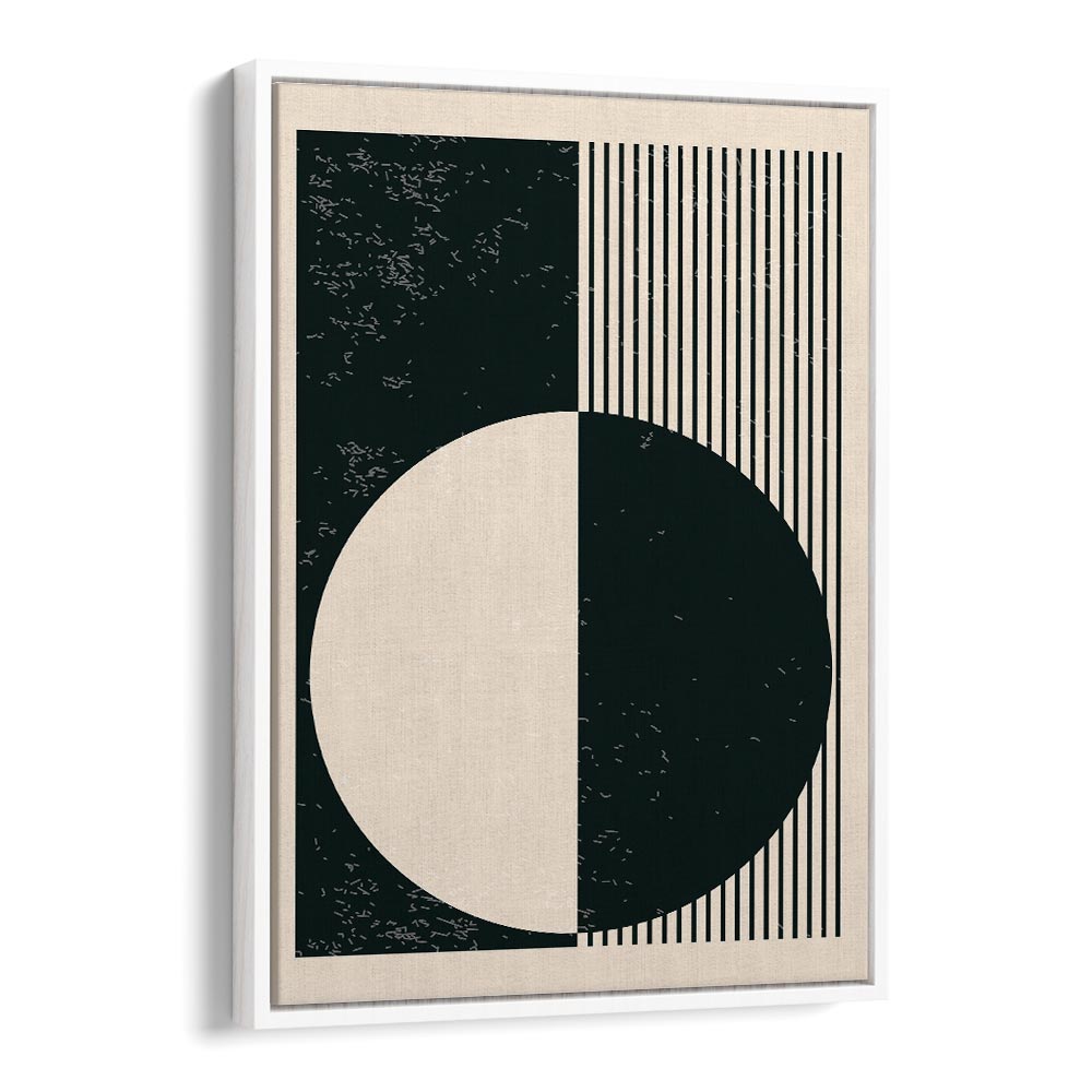 black and white planets series iii by jay stanley geometric art prints geometric paintings in White Floater Frame