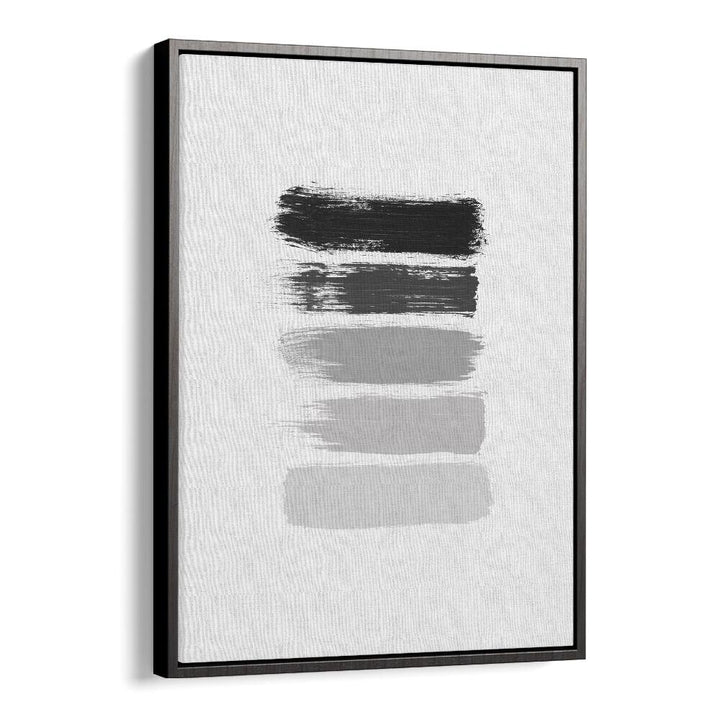 black and white stripes by orara studio abstract art abstract paintings in Black Floater Frame