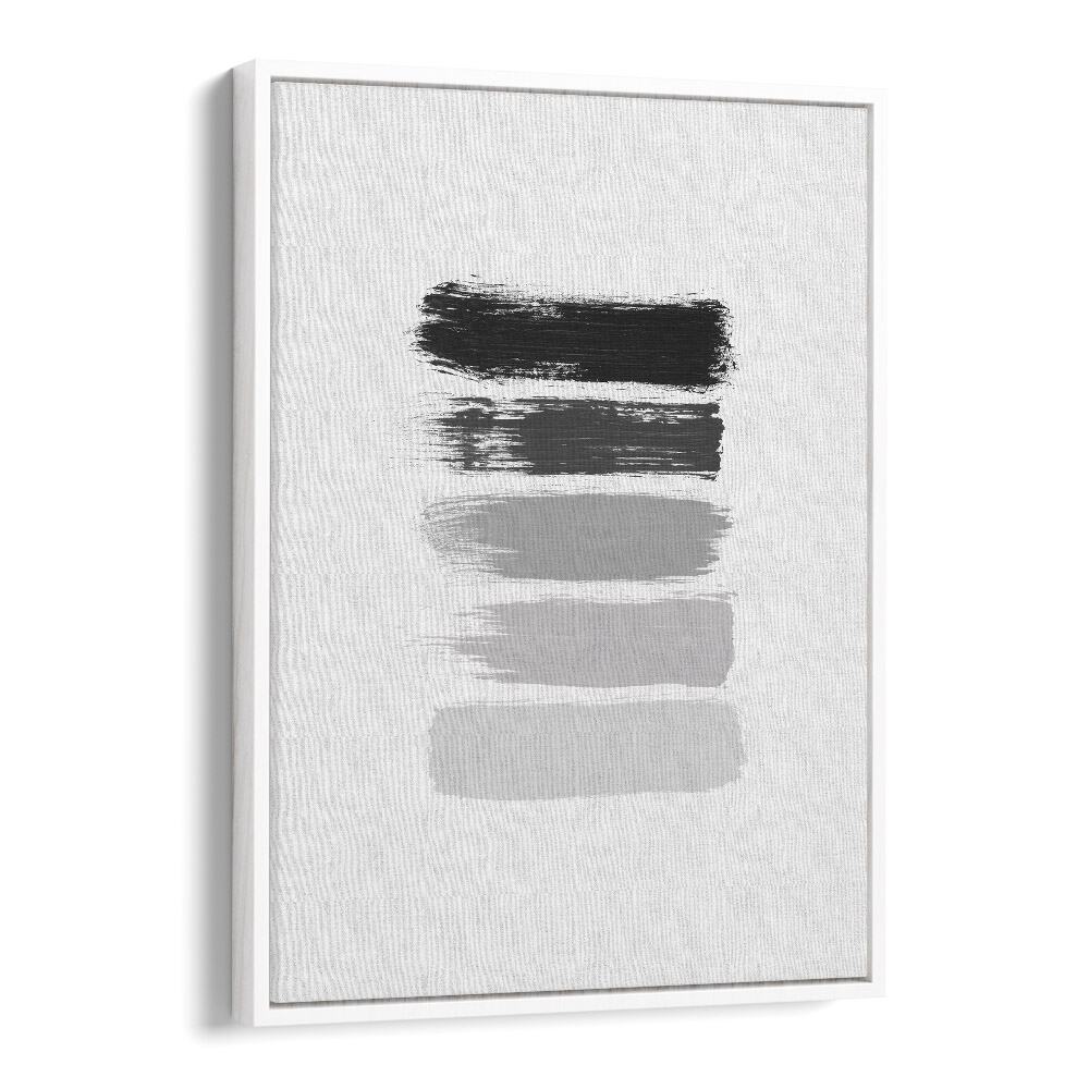 black and white stripes by orara studio abstract art abstract paintings in White Floater Frame