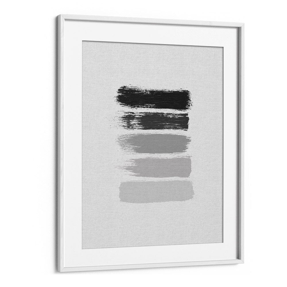 black and white stripes by orara studio abstract art abstract paintings in White Frame With Mount