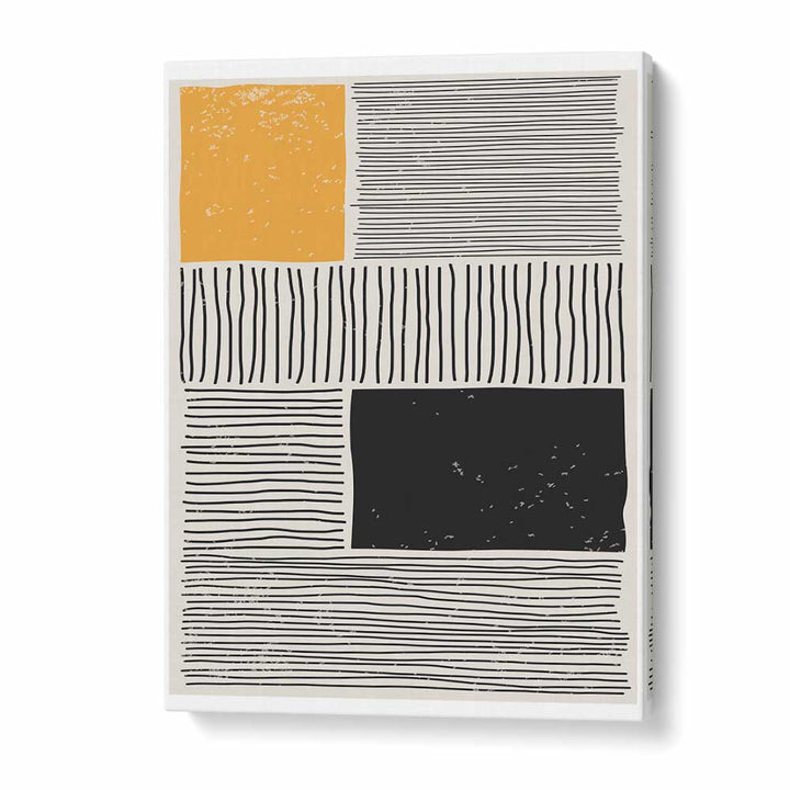 black and yellow i by jay stanley geometric paintings in Gallery Wrap