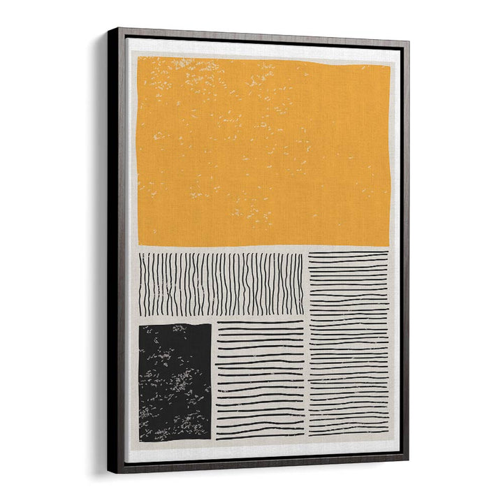 black and yellow ii by jay stanley geometric paintings in Black Floater Frame