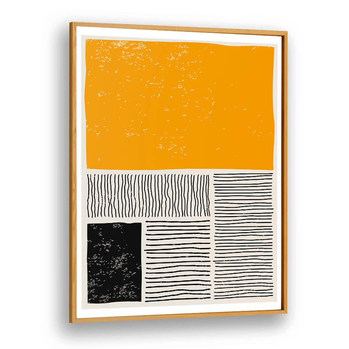 black and yellow ii by jay stanley geometric paintings in Oak Wood Plain Frame