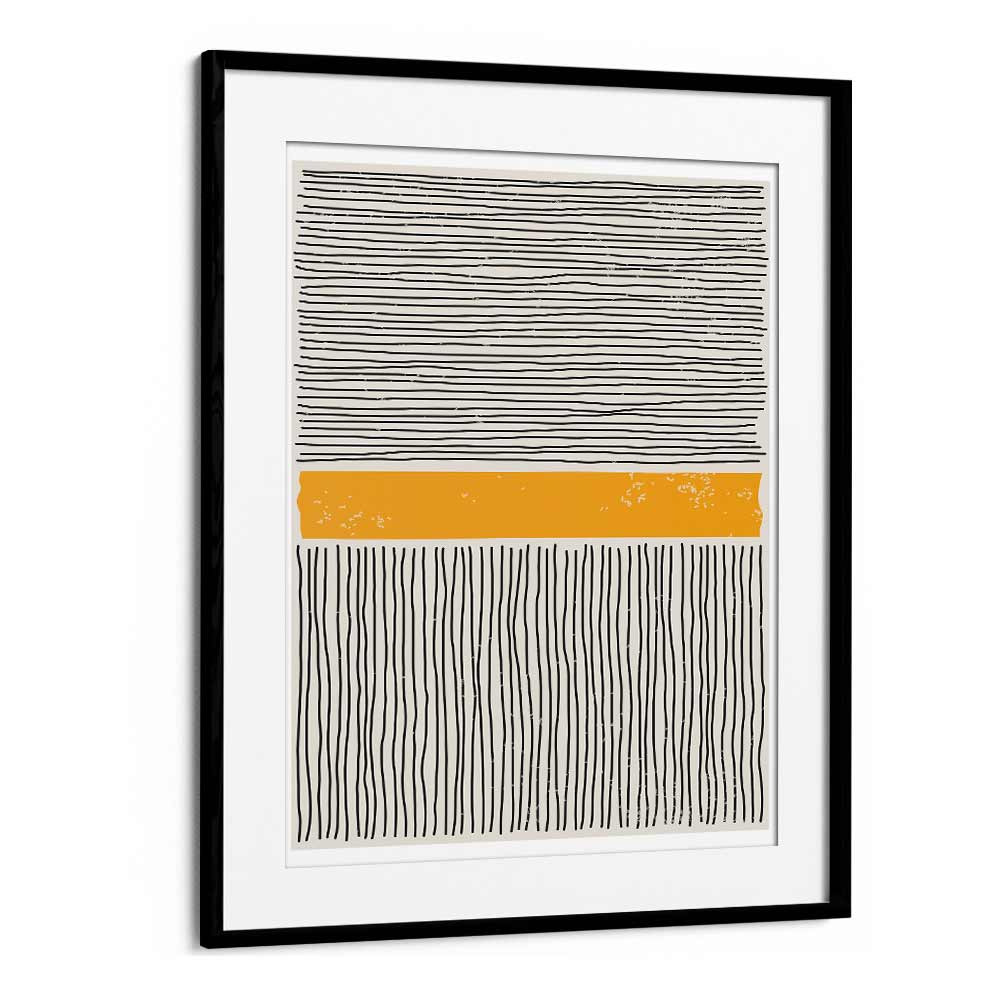 black and yellow iii by jay stanley geometric paintings in Black Frame With Mount