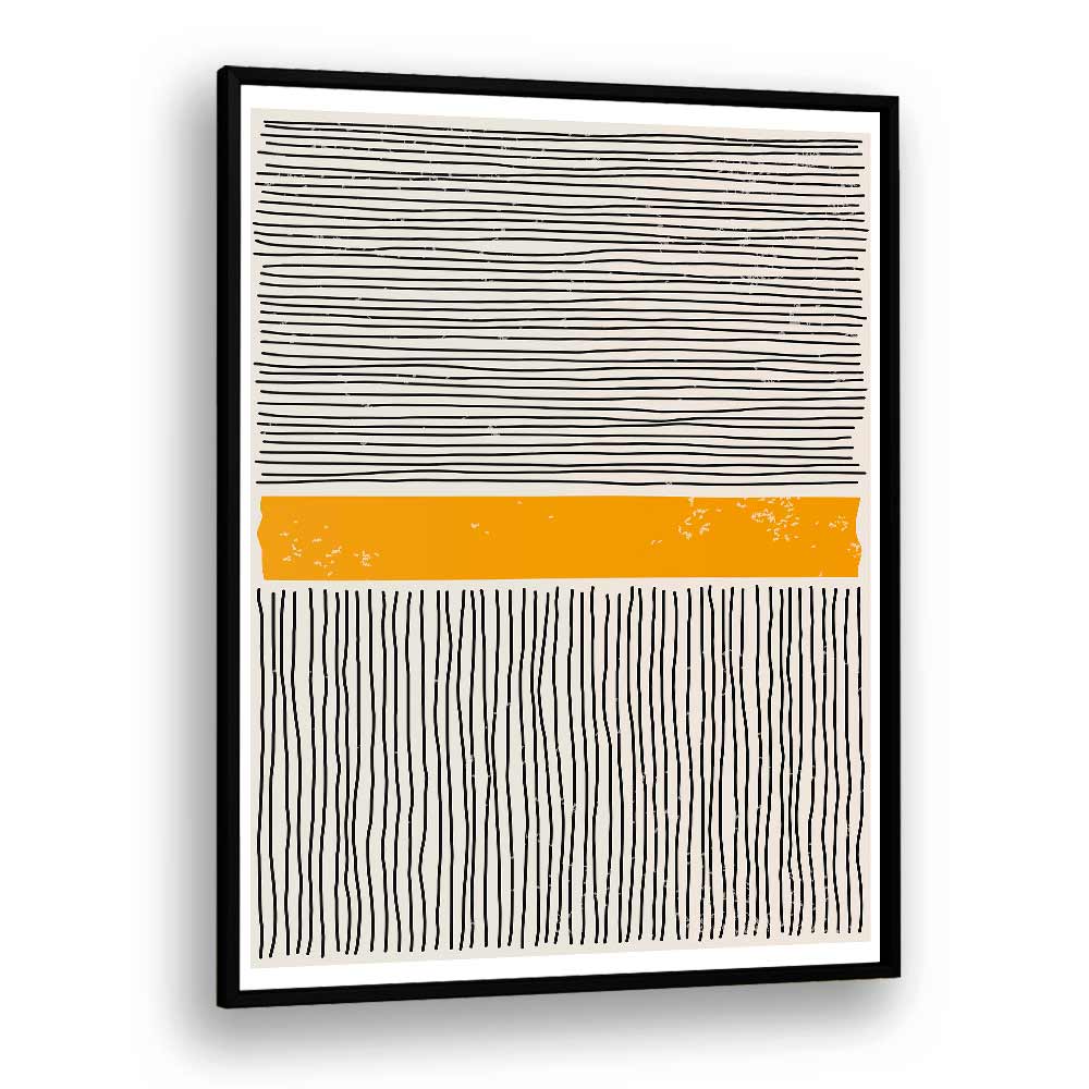 black and yellow iii by jay stanley geometric paintings in Black Plain Frame