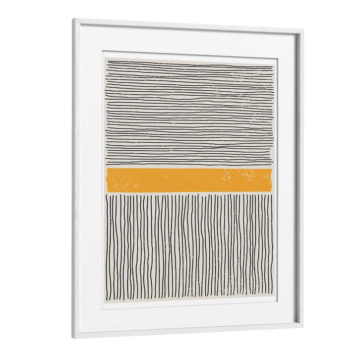 black and yellow iii by jay stanley geometric paintings in White Frame With Mount