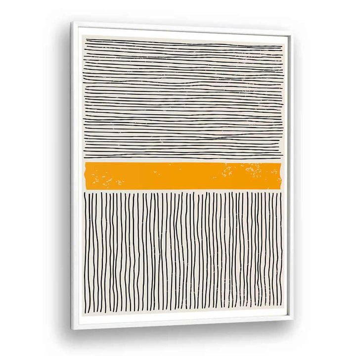 black and yellow iii by jay stanley geometric paintings in White Plain Frame