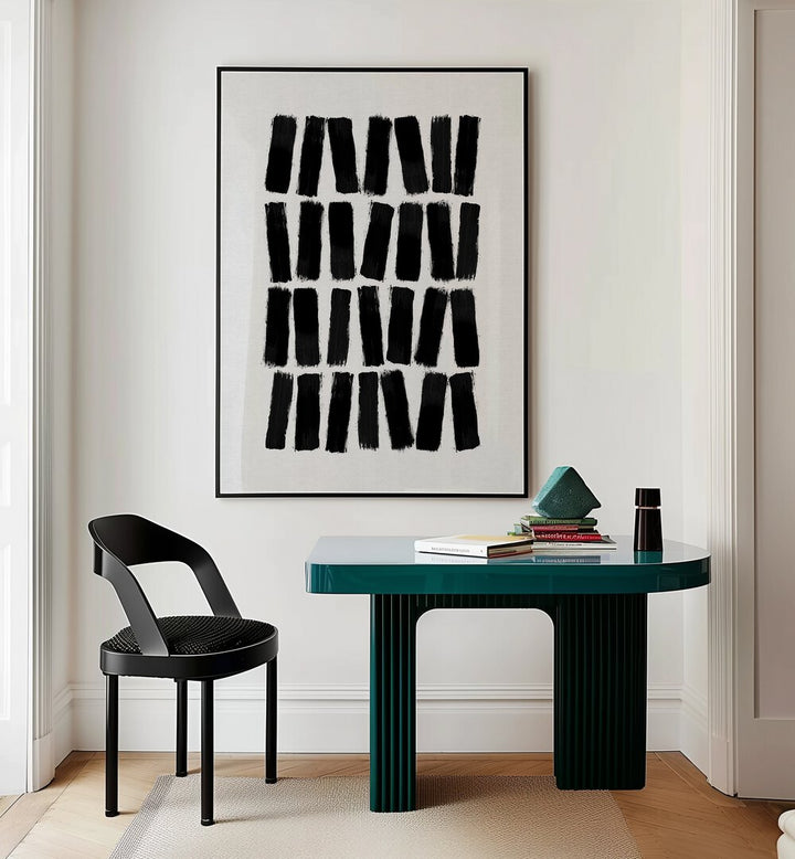 black brush strokes by orara studio abstract art abstract paintings Artwork II placed on a wall