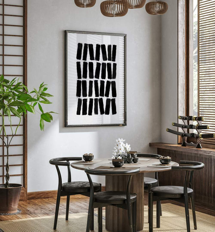 black brush strokes by orara studio abstract art abstract paintings Artwork III placed on a wall