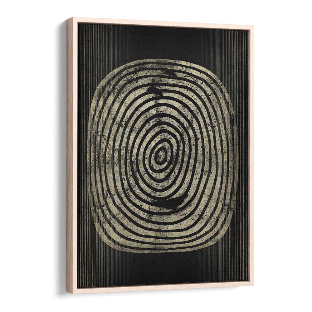 black oasis abstract paintings in Oak Wood Floater Frame