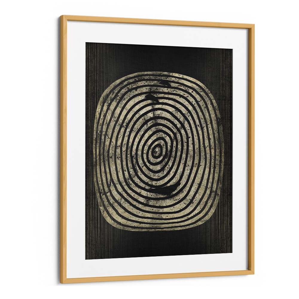 black oasis abstract paintings in Oak Wood Frame With Mount