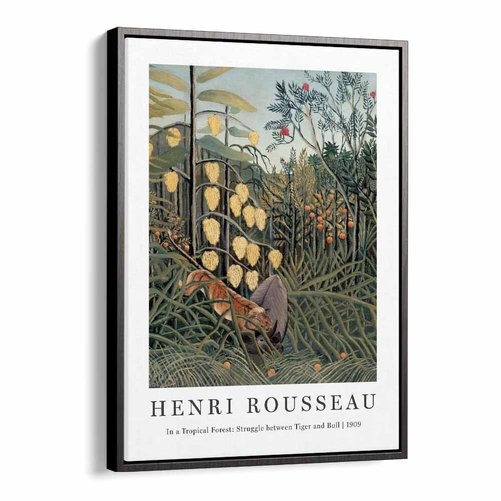 HENRI ROUSSEAU painting - JUNGLE ALLEGORY: HENRI ROUSSEAU'S 'IN A TROPICAL FOREST: STRUGGLE BETWEEN TIGER AND BULL' (1909) by Asianmonk