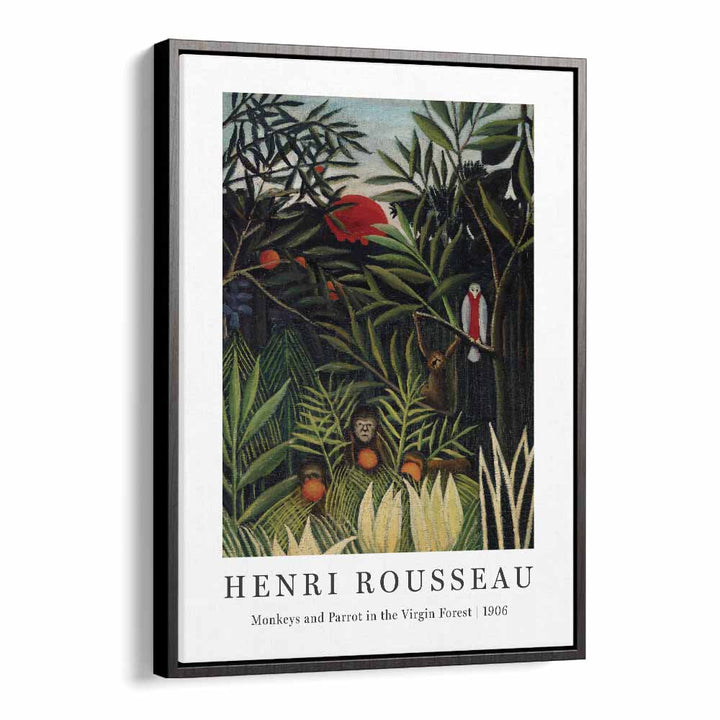 HENRI ROUSSEAU painting - PRIMAL SYMPHONY: HENRI ROUSSEAU'S 'MONKEYS AND PARROT IN THE VIRGIN FOREST' (1906) by Asianmonk