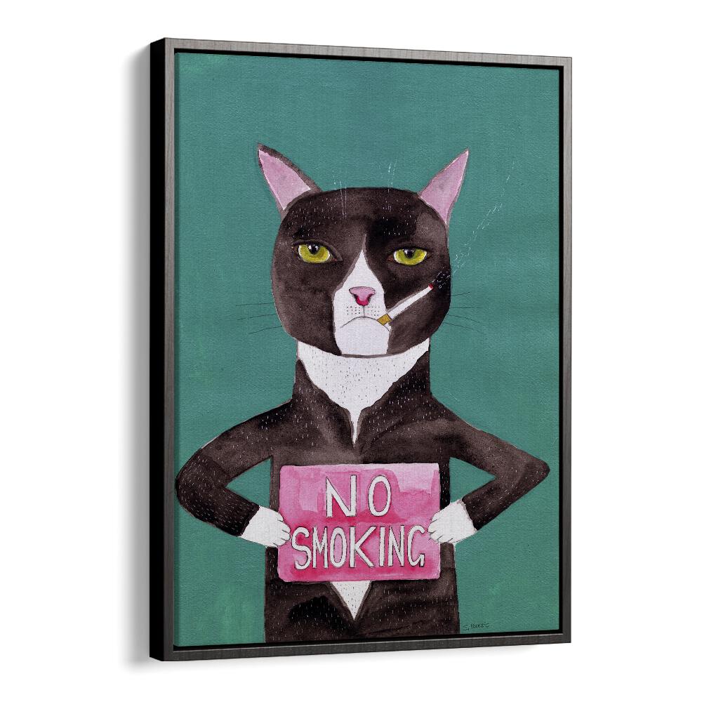 Vintage painting - NO SMOKING CAT by Asianmonk