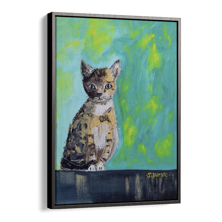 Vintage painting - KITTEN WAITING by Asianmonk