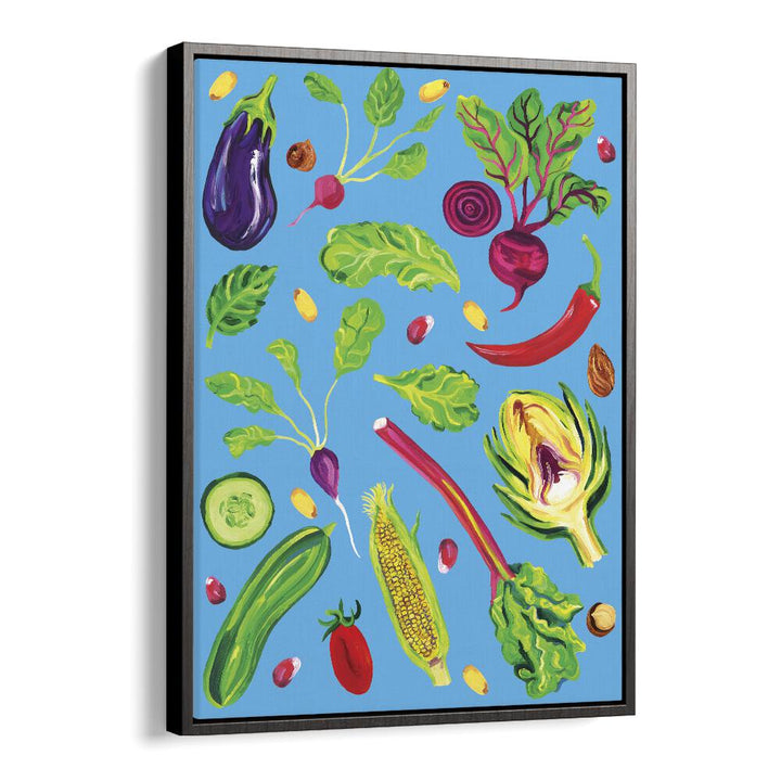 kitchen painting - SPRING VEGETABLES BLUE by Asianmonk