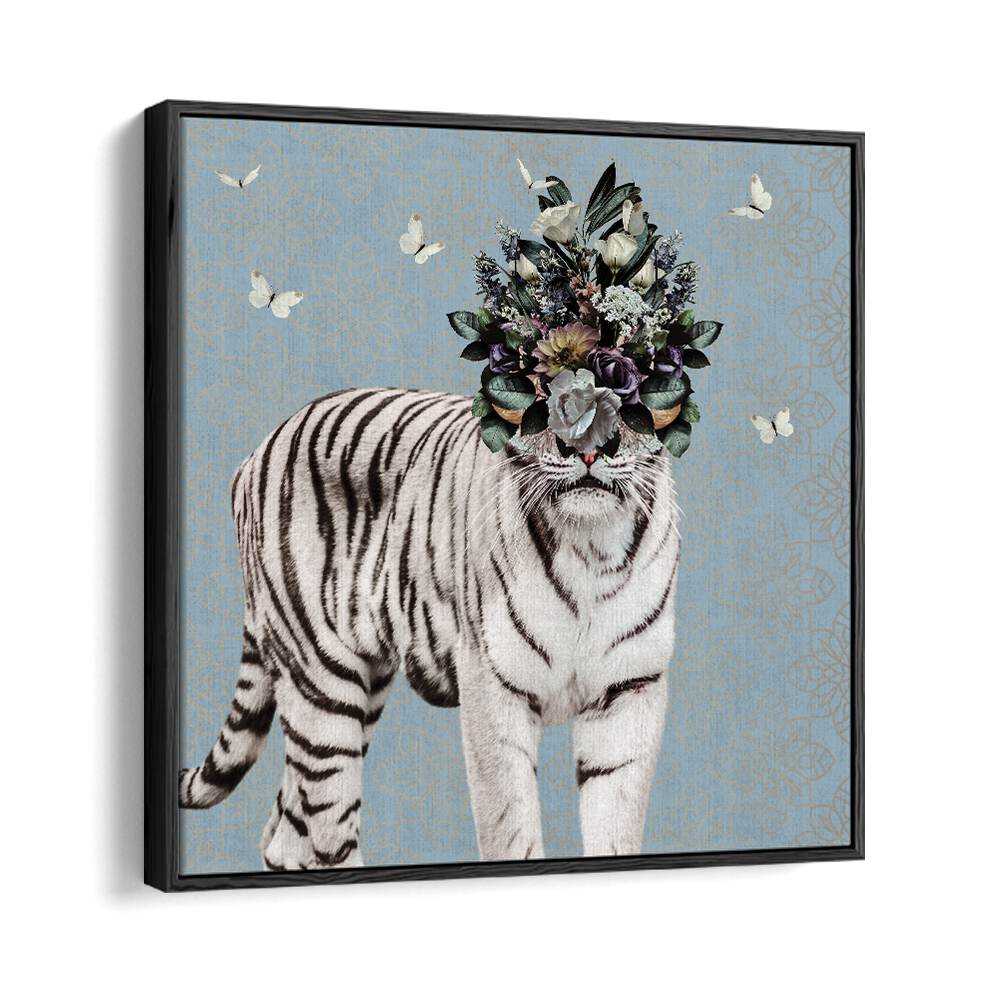 Juliya painting - SPRING FLOWER BONNET ON WHITE TIGER by Asianmonk