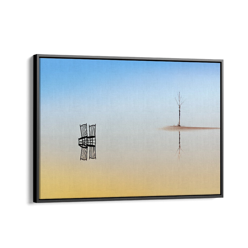 ABSTRACT painting - TWO CHAIRS AND A TREE by Asianmonk