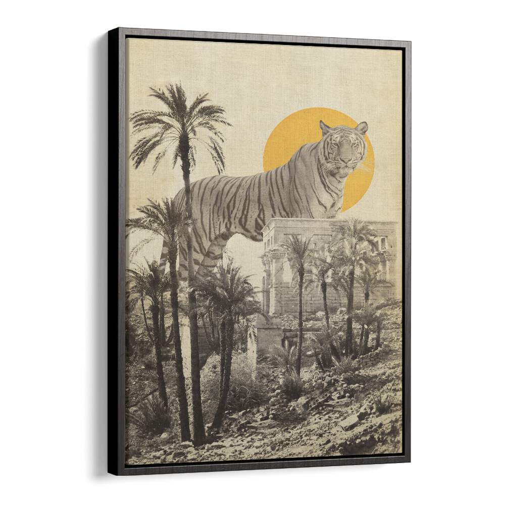 GIANT TIGER IN RUINS BY FLORENT BODART, SURREAL ART PRINTS