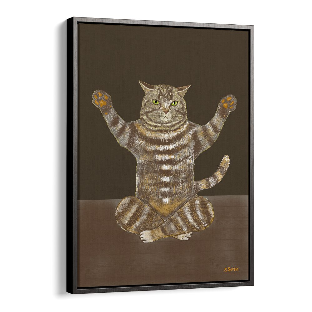 Vintage painting - YOGA CAT by Asianmonk