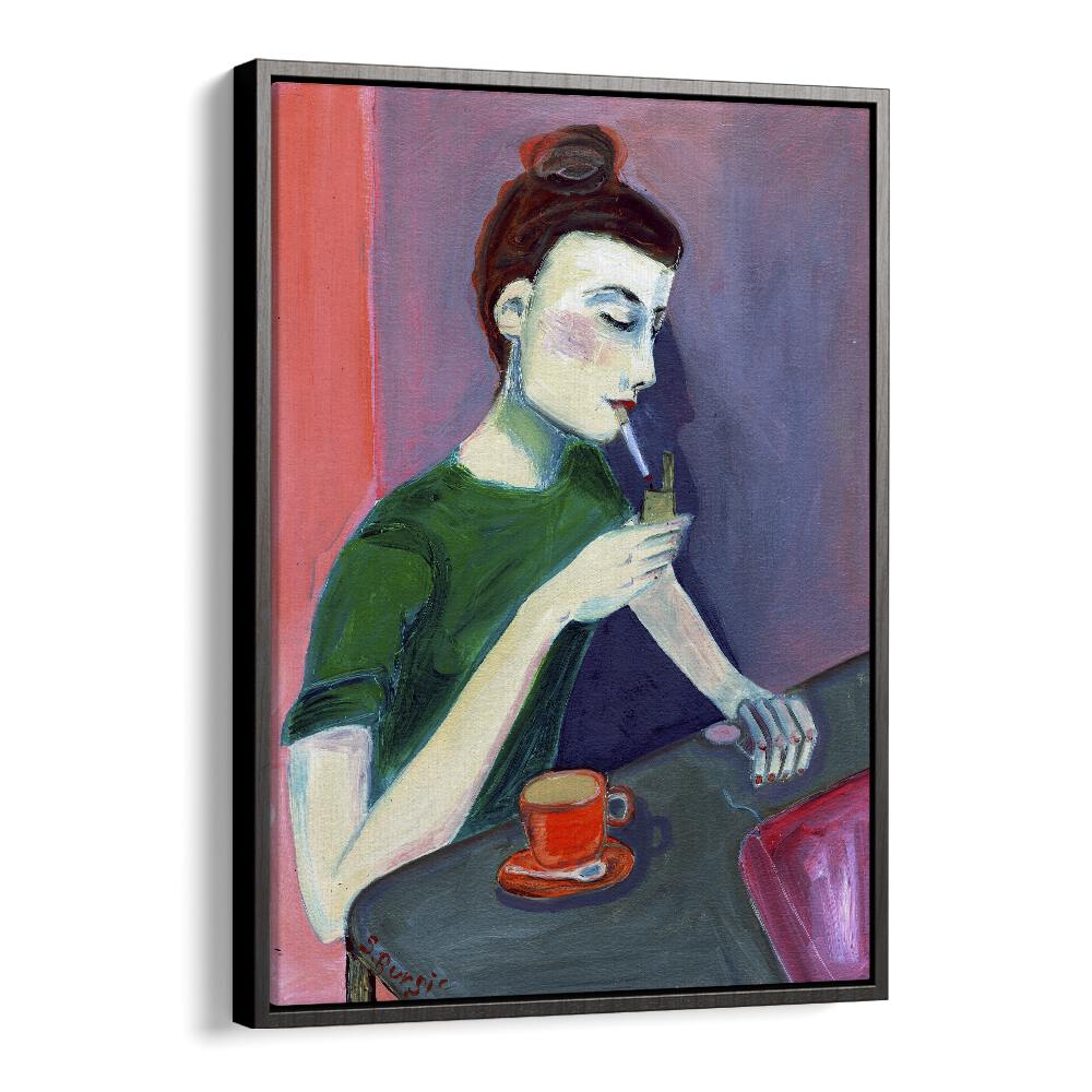 Vintage painting - LADY LIGHTING CIGARETTE by Asianmonk