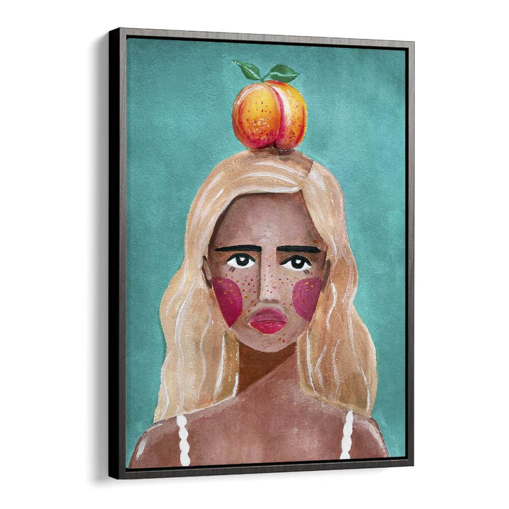 WOMAN WITH PEACH