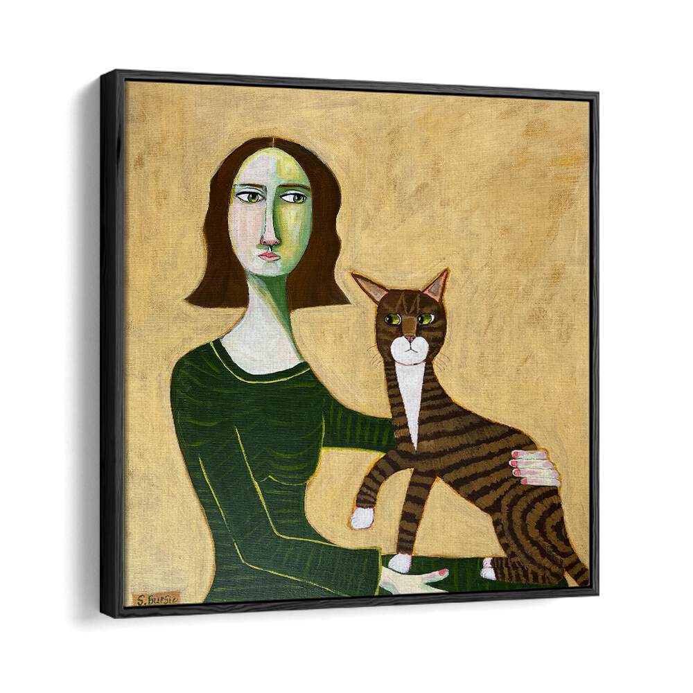 Arty Guava painting - WOMAN WITH BROWN CAT by Asianmonk