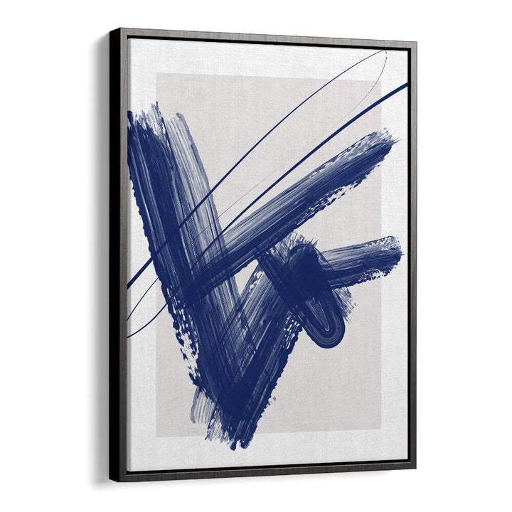 Bold blue strokes create striking visual interest in BLUE INK, ABSTRACT PAINTINGS by Elena Ristova, perfect for any space.
