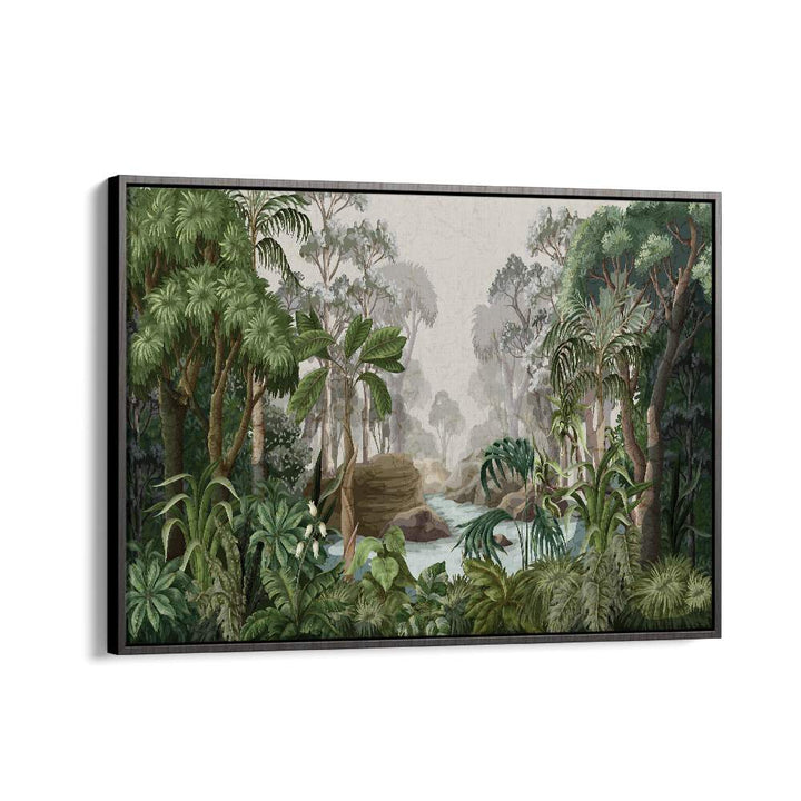 kids painting - JUNGLE LANDSCAPE BOTANICAL FLOWER PAINTINGS by Asianmonk