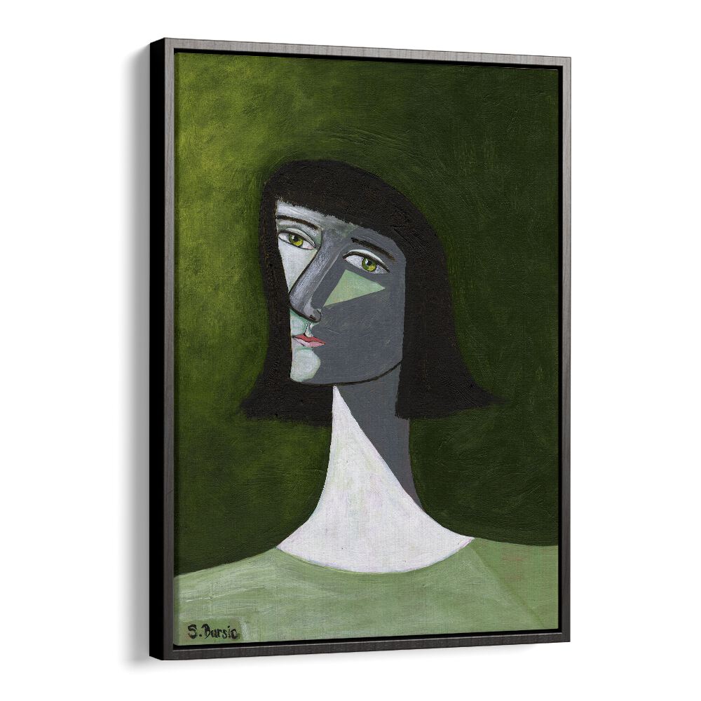 Vintage painting - LADY IN GREEN by Asianmonk