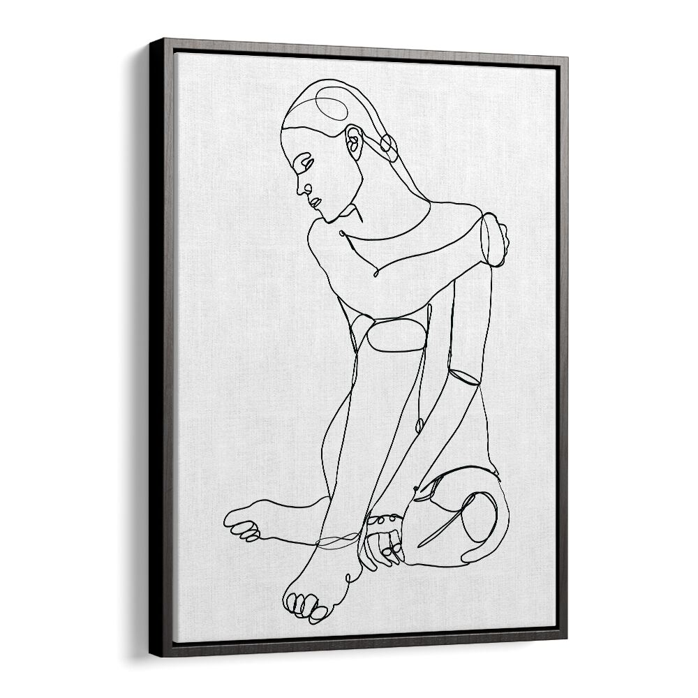 Vintage painting - LINE DRAWING OF WOMAN II by Asianmonk