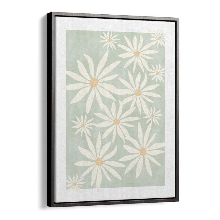 GREEN ABSTRACT FLOWERS BY ELENA RISTOVA, BOTANICAL ART PAINTINGS