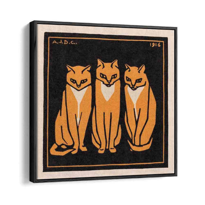 Egyptian painting - THREE CATS (1916) by Asianmonk