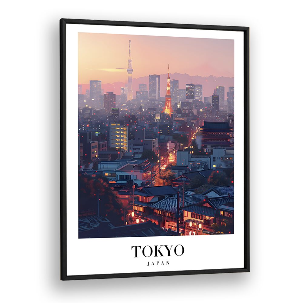 TRAVEL ART painting - TOKYO AT NIGHT - JAPAN by Asianmonk